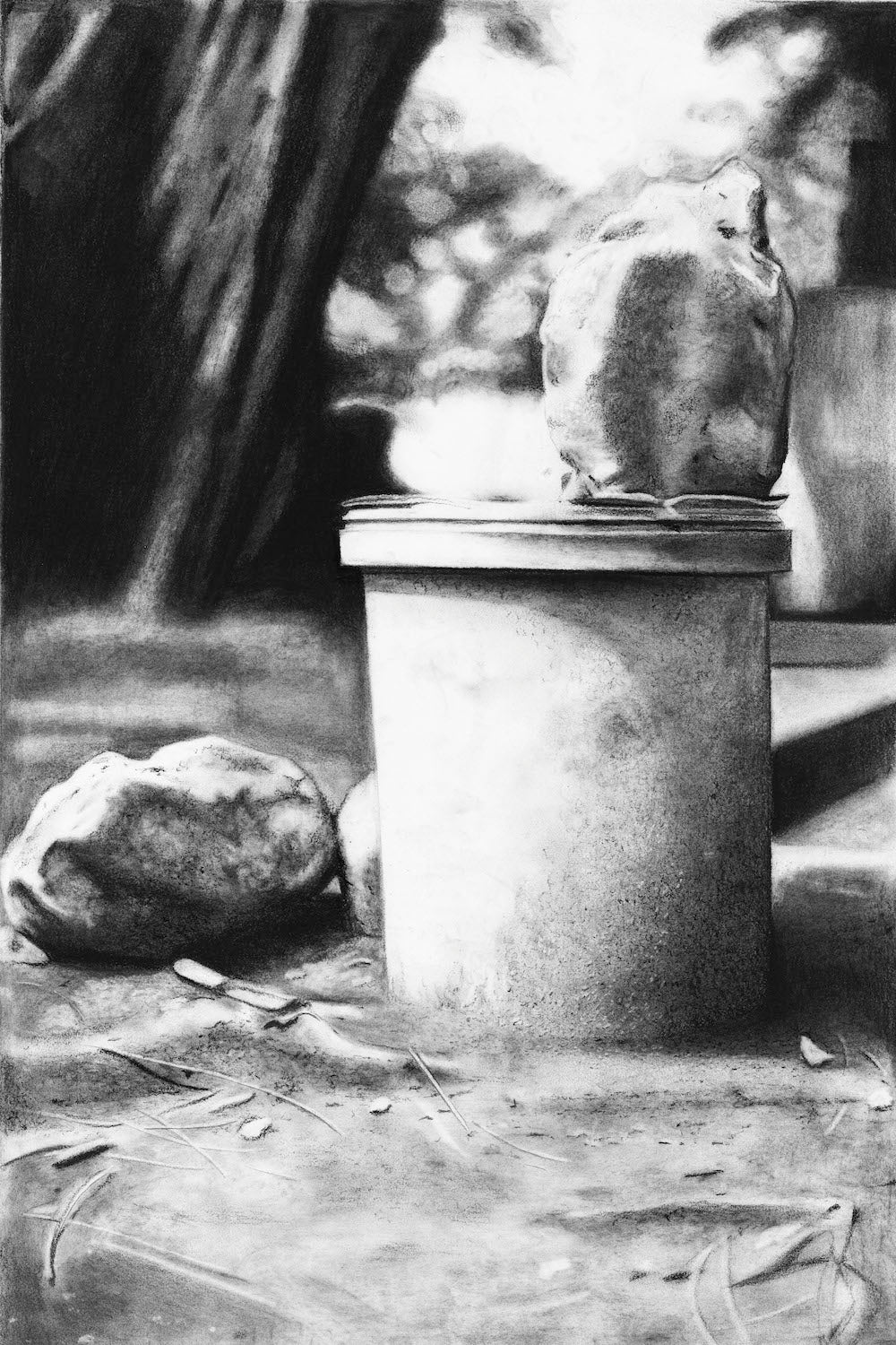 ©Lyle Perkins, 2024 - "Rockley Beach Study" Charcoal on Paper
